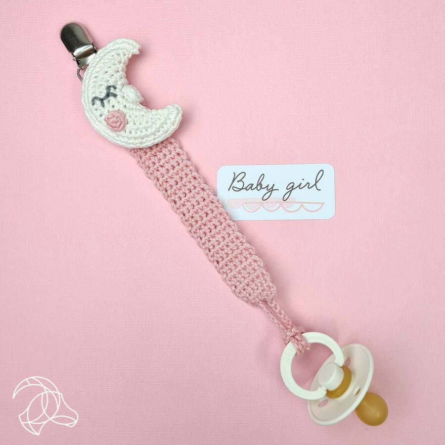 HardiCraft Compleet DIY-Haakpakket Speenkoord Maan Crochet Kit Pacifier Clip Moon