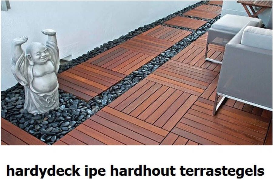 Hardydeck © 20stuks Ipe hardhout terrastegel 60 x 60cm prijs incl levering