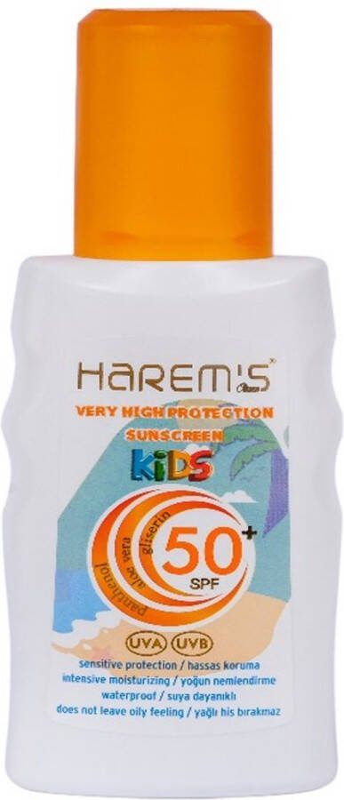 Harems Harem's Sunscreen Kids 50+ SPF UVA UVB Very High Protecion Sensitive Waterproof Aloe Vera Gliserin Panthenol