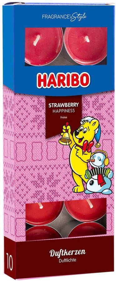 Haribo Strawberry Happiness theelichten (set 10)
