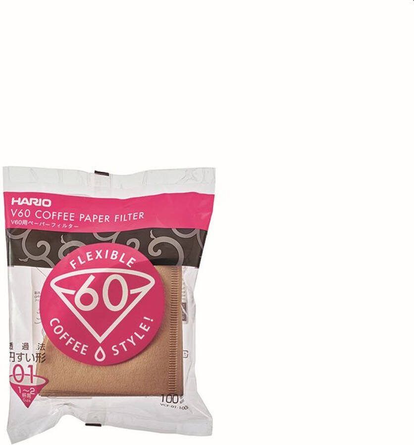 Hario V60 Koffiefilters 01 Size Bruin 100 stuks