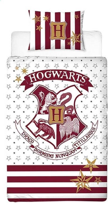 Merkloos Harry Potter dekbedovertrek 100% katoen 1-persoons (140x200 cm + 1 sloop) 1 stuk (65x65 cm) Wit
