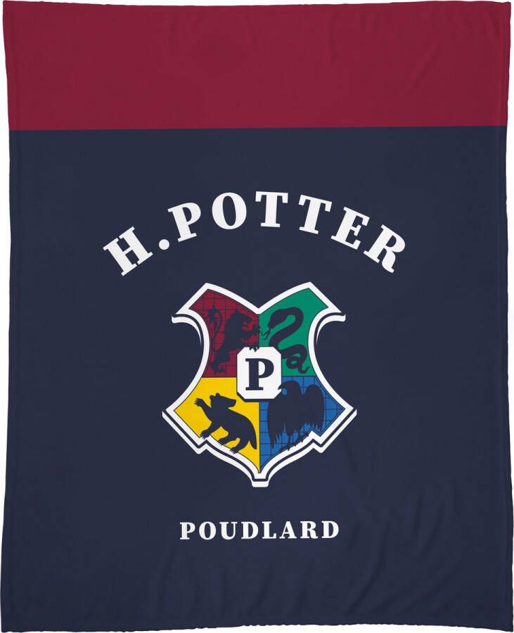 Harry Potter Fleece deken Premium Hogwarts Logo 125 x 150 cm Polyester