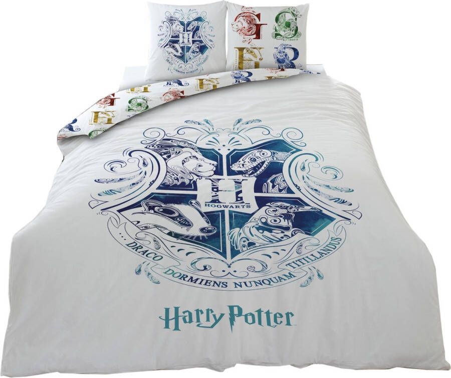 Harry Potter Warner Bros dekbedovertrek Hogwarts 240 x 220 cm katoen wit
