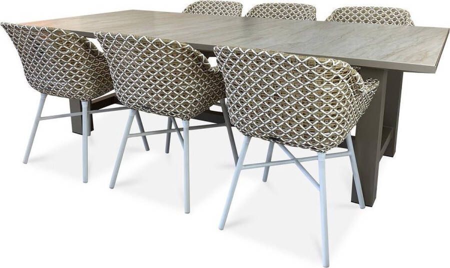 Hartman Delphine tuinset met Diva tuintafel 240cm 6-persoons diningset