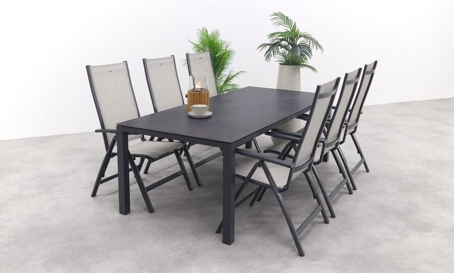 Hartman Monza alu Chaneo verstelbare tuinset 220x100 cm. 7-delig