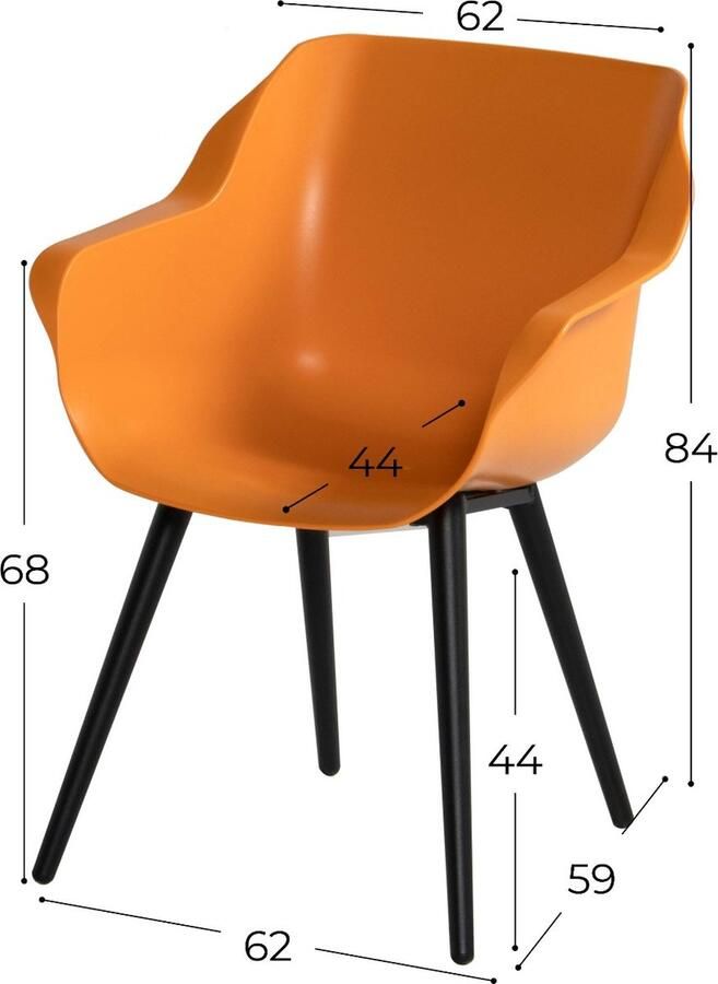 Hartman Tuinstoel 'Sophie Studio' met armleuning kleur Oranje