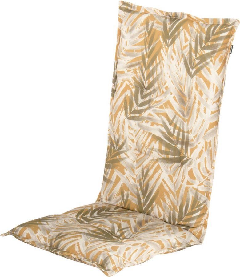 Hartman June Yellow Tuinkussen Universeel Hoge Rug 123x50cm Tuinstoelkussen Standenstoel kussen voor tuinstoel