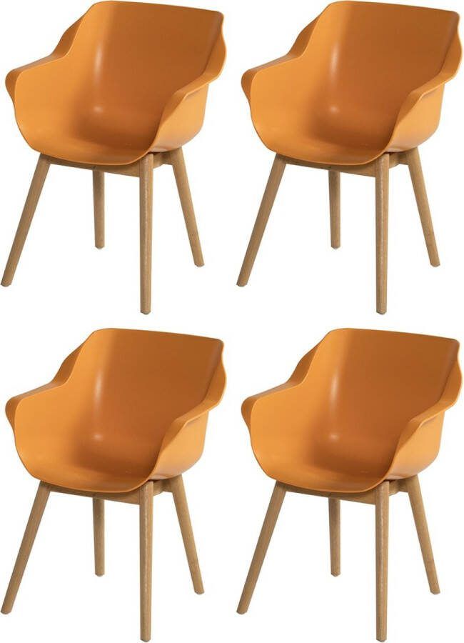 Hartman Set van 4 Sophie Studio dining armstoel Indian Orange Teak poot