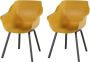 Hartman Sophie armchair tuinstoel met armleuning Geel set van 2 zwart element onderstel - Thumbnail 1