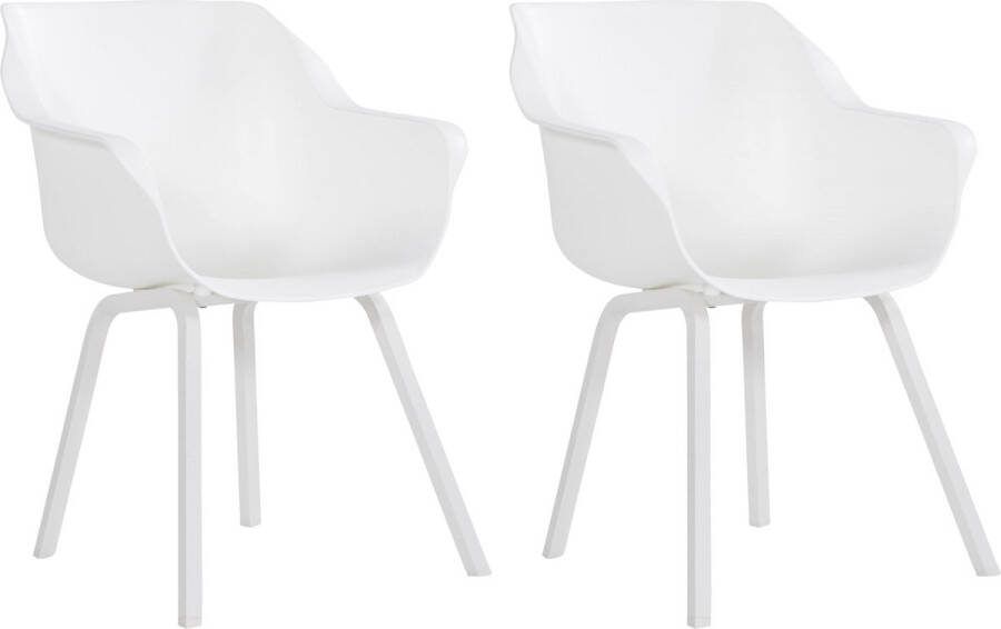 Hartman Sophie armchair tuinstoel met armleuning Wit set van 2 wit element onderstel