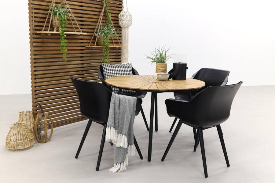 Hartman Sophie Studio Black dave Teak 110 Cm. Tuinset 5-delig