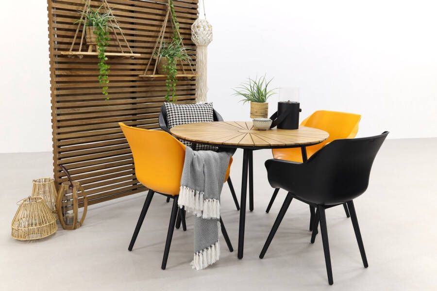 Hartman Sophie Studio Orange- Black Dave teak 110 cm. tuinset 5-delig