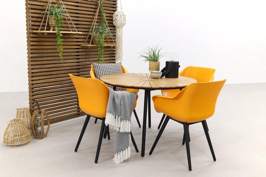 Hartman Sophie Studio Orange dave Teak 110 Cm. Tuinset 5-delig