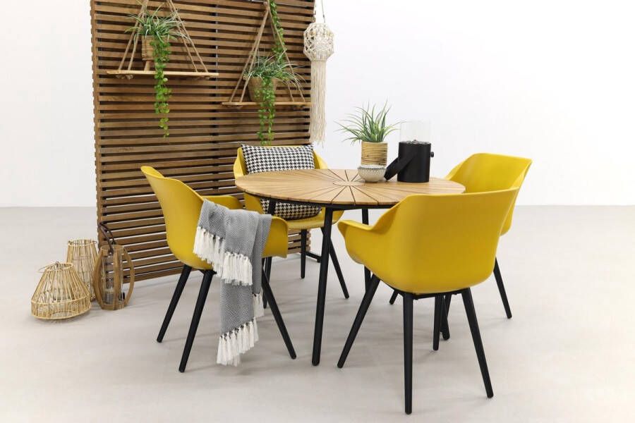 Hartman Sophie Studio Yellow dave Teak 110 Cm. Tuinset 5-delig