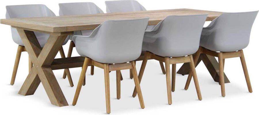 Hartman Sophie teak Oregon 240 cm dining tuinset 7-delig