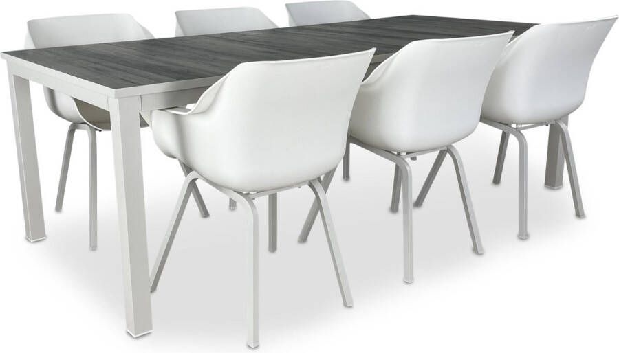 Hartman Tanger tuinset 6-persoons Sophie Element tuinstoelen Tuintafel 230cm Wit