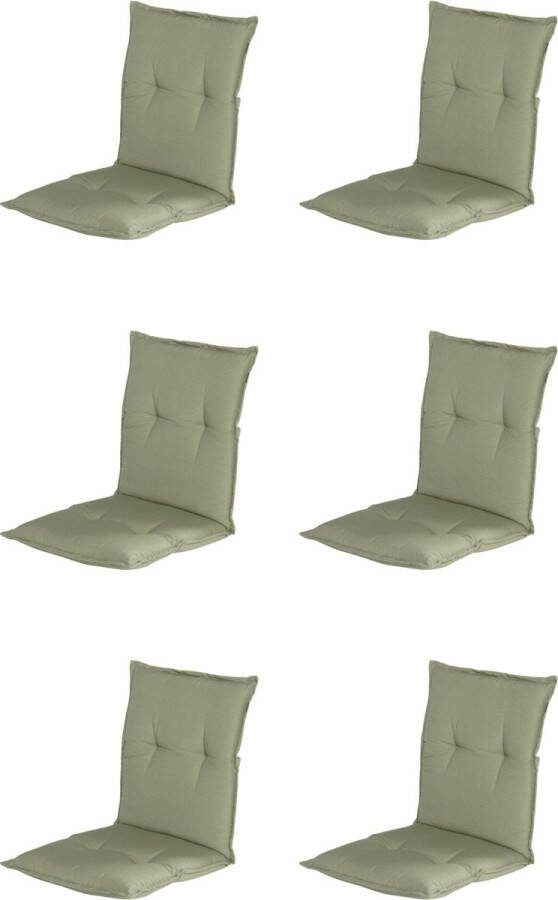 Hartman Tuinkussen Lage Rug 6x Groen 100x50cm Standenstoel