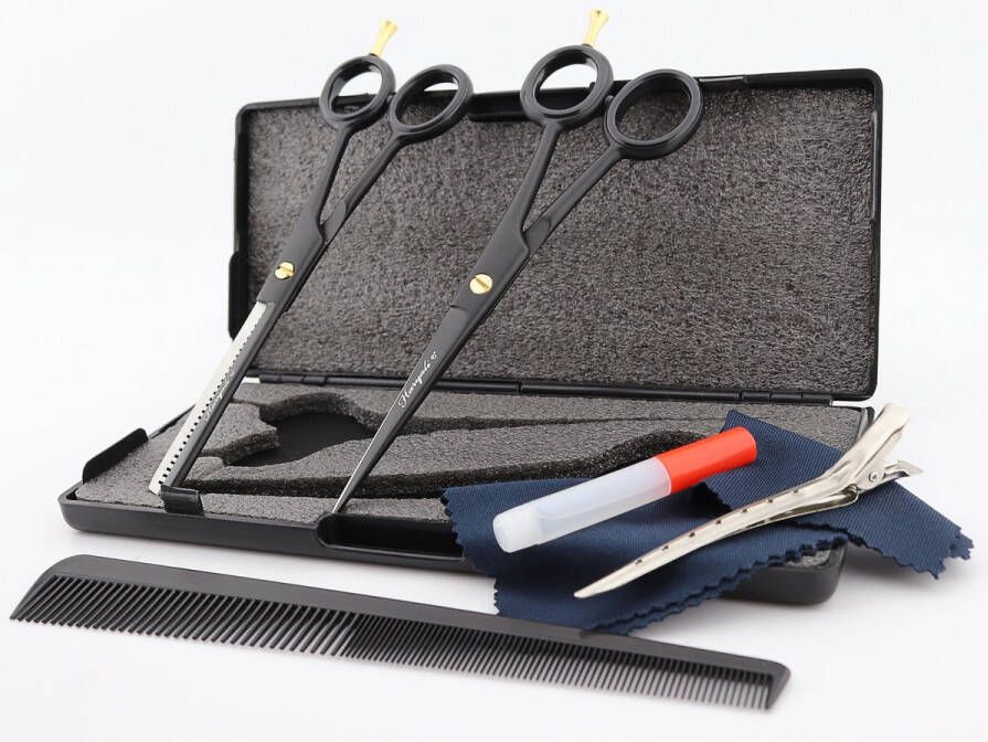 Haryali London Kappersschaar nagelschaar extra scherp en precies geknipt roestvrijstalen haarschaar Perfect kapsel voor dames en heren (Hairdressing scissors set)