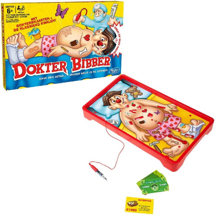 Hasbro Gaming Kinderspeelgoed Spel Dokter Bibber Actiespellen