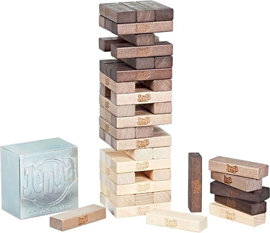 Hasbro Jenga Rustiek Series Jenga behendigheid spel Actiespel