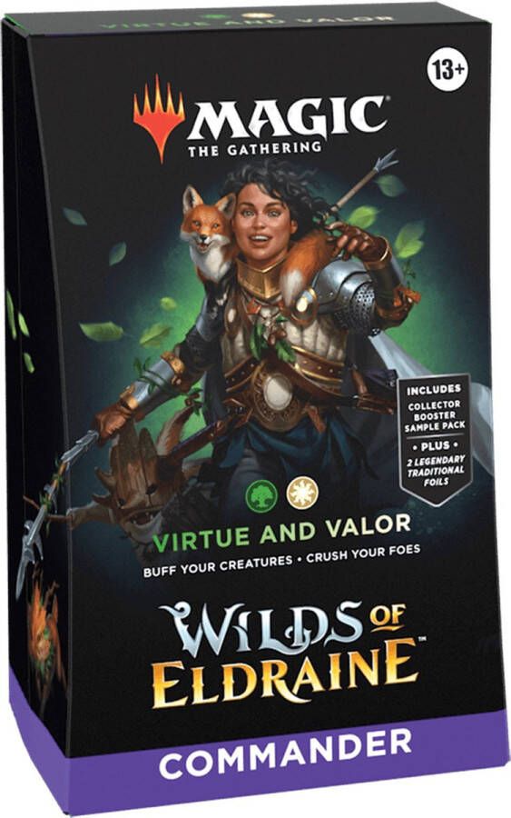 Hasbro Magic the Gathering Magic the Gathering Commander Wilds of Eldraine Virtue and Valor Commander Deck