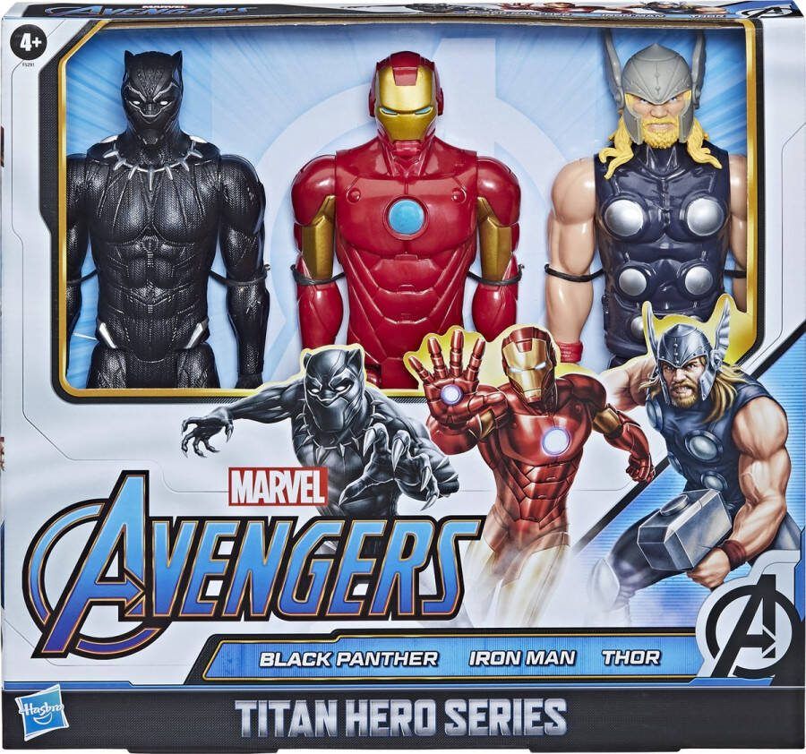 Hasbro Marvel Avengers Titan Hero Series Black Panther Iron Man & Thor Action Figure 3-Pack