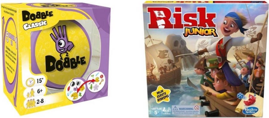 Hasbro Spellenbundel 2 Stuks Dobble Classic & Risk Junior