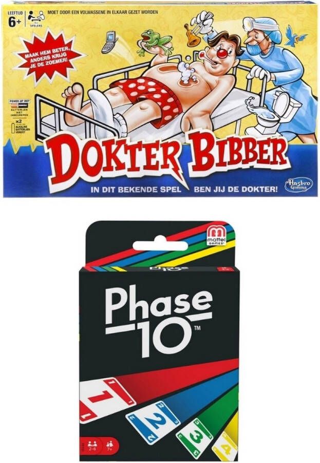 Hasbro Spellenbundel 2 Stuks Dokter Bibber & Phase 10