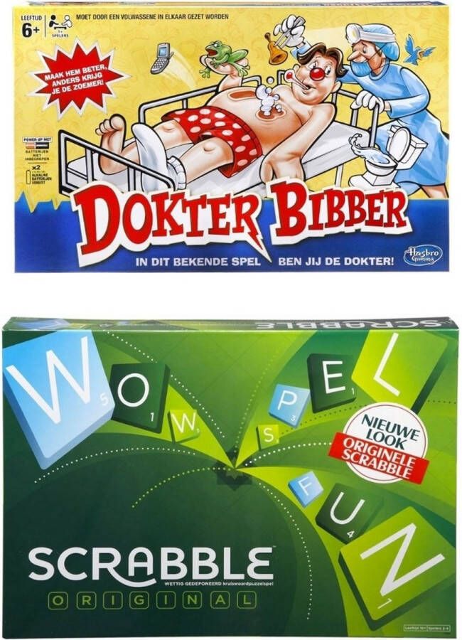 Hasbro Spellenbundel 2 Stuks Dokter Bibber & Scrabble Original