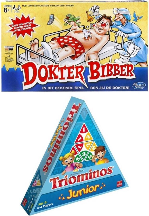 Hasbro Spellenbundel 2 Stuks Dokter Bibber & Triominos Junior