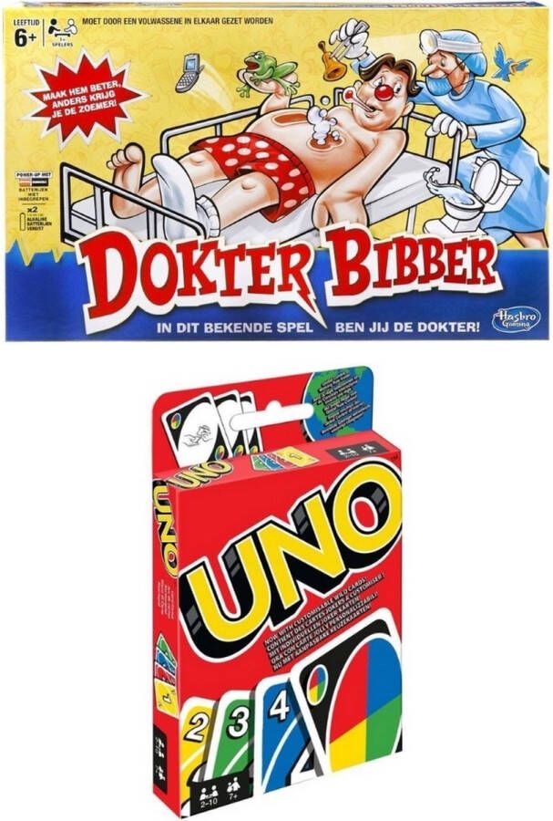 Hasbro Spellenbundel 2 Stuks Dokter Bibber & Uno