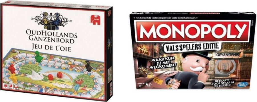 Hasbro Spellenbundel 2 Stuks Ganzenbord & Monopoly Valsspelerseditie