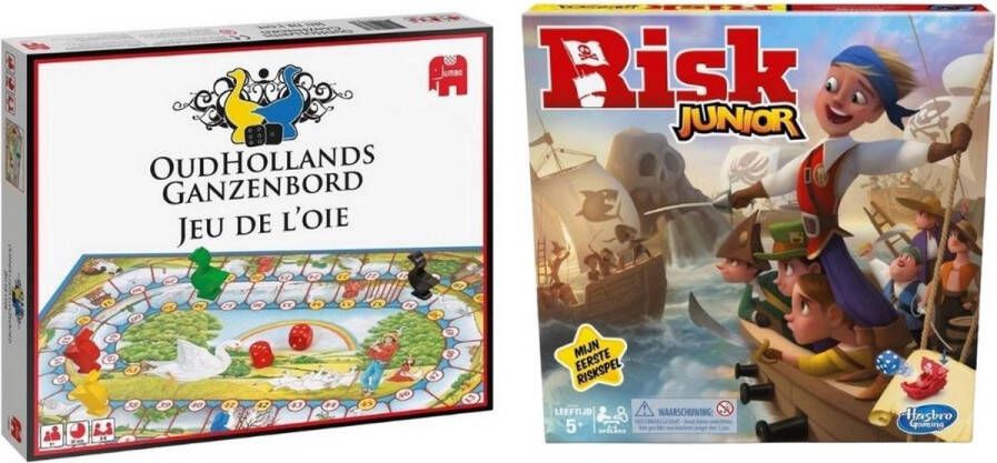 Hasbro Spellenbundel 2 Stuks Ganzenbord & Risk Junior
