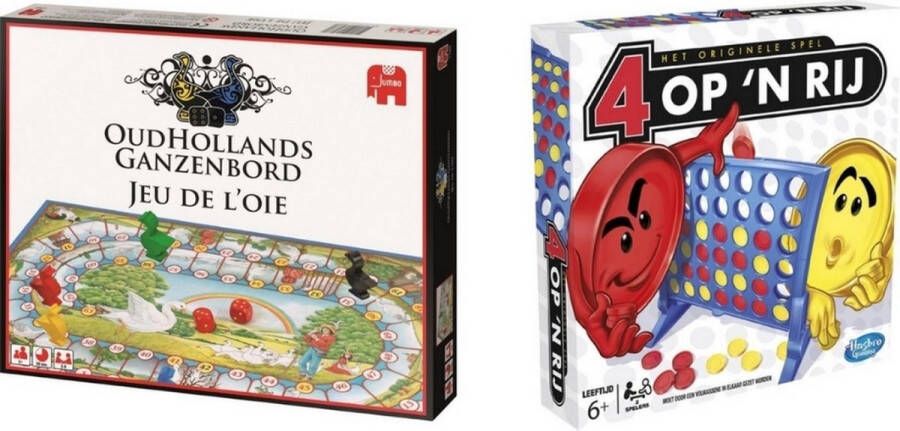 Hasbro Spellenbundel 2 Stuks Ganzenbord & Vier op &apos;n Rij