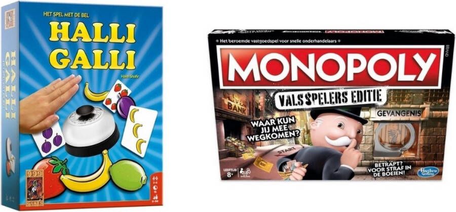 Hasbro Spellenbundel 2 Stuks Halli Galli & Monopoly Valsspelerseditie