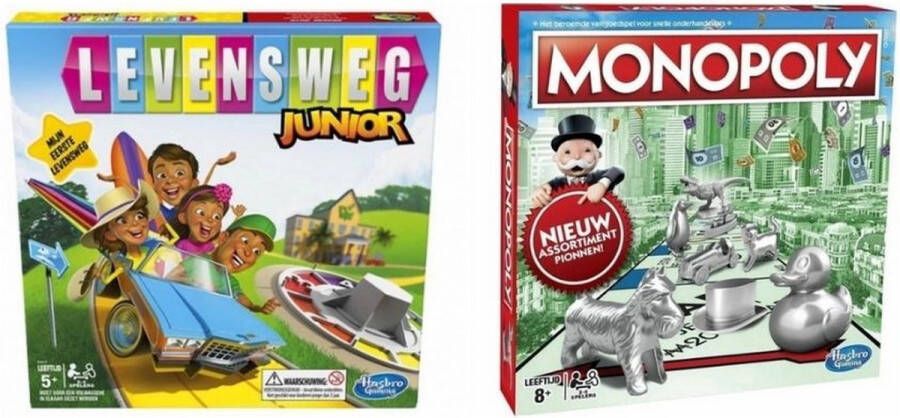 Hasbro Spellenbundel 2 Stuks Levensweg Junior & Monopoly Classic