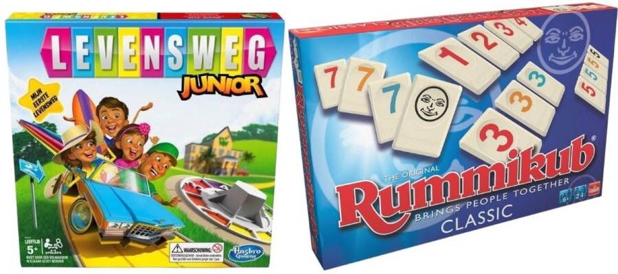 Hasbro Spellenbundel 2 Stuks Levensweg Junior & Rummikub