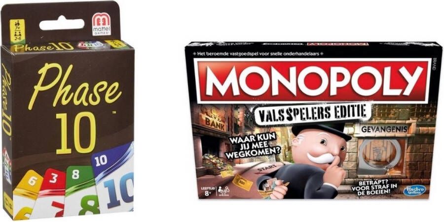 Hasbro Spellenbundel 2 Stuks Phase 10 & Monopoly Valsspelerseditie