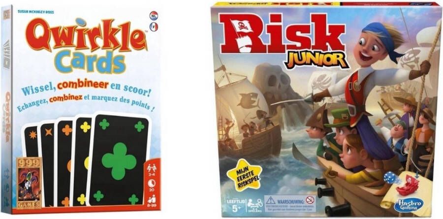 Hasbro Spellenbundel 2 Stuks Qwirkle Kaartspel & Risk Junior