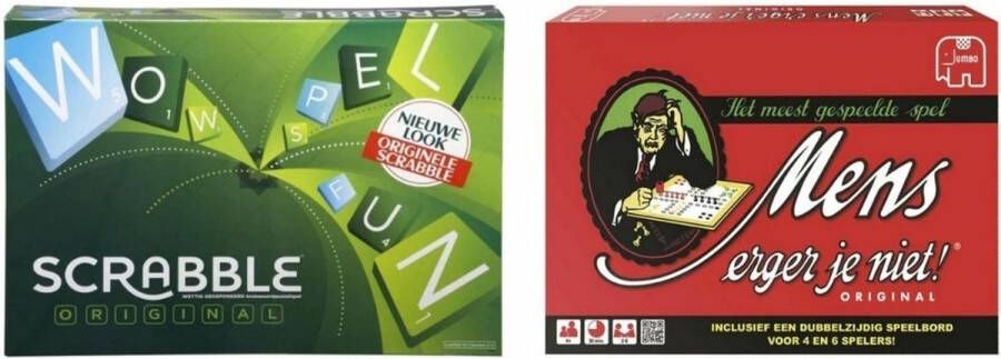 Hasbro Spellenbundel 2 Stuks Scrabble Original & Mens Erger Je Niet