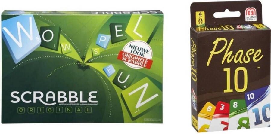 Hasbro Spellenbundel 2 Stuks Scrabble Original & Phase 10