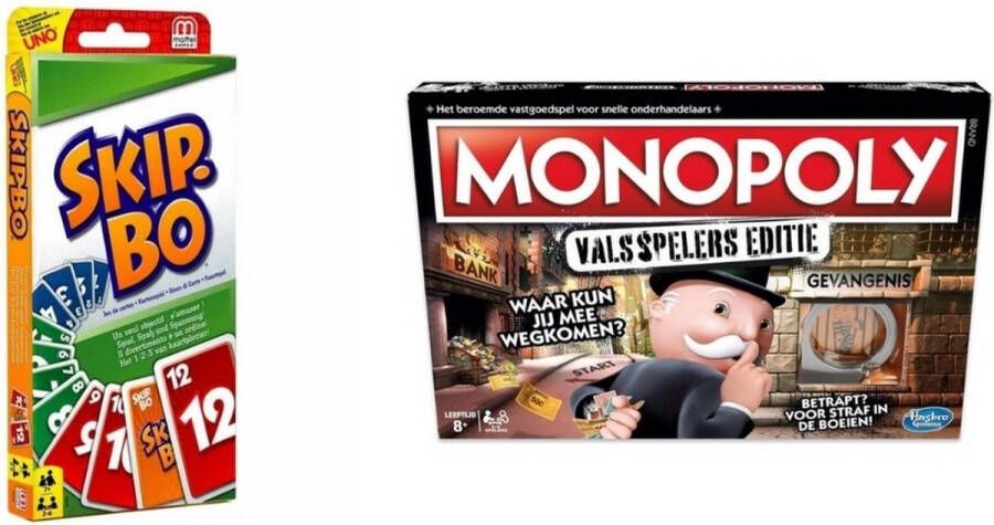 Hasbro Spellenbundel 2 Stuks Skip-Bo & Monopoly Valsspelerseditie