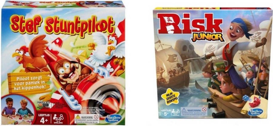 Hasbro Spellenbundel 2 Stuks Stef Stuntpiloot & Risk Junior
