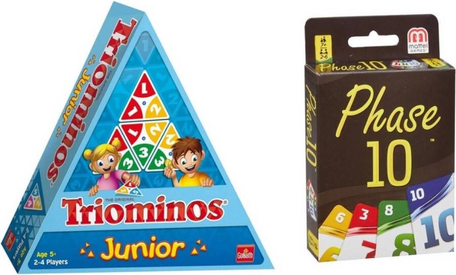 Hasbro Spellenbundel 2 Stuks Triominos Junior & Phase 10