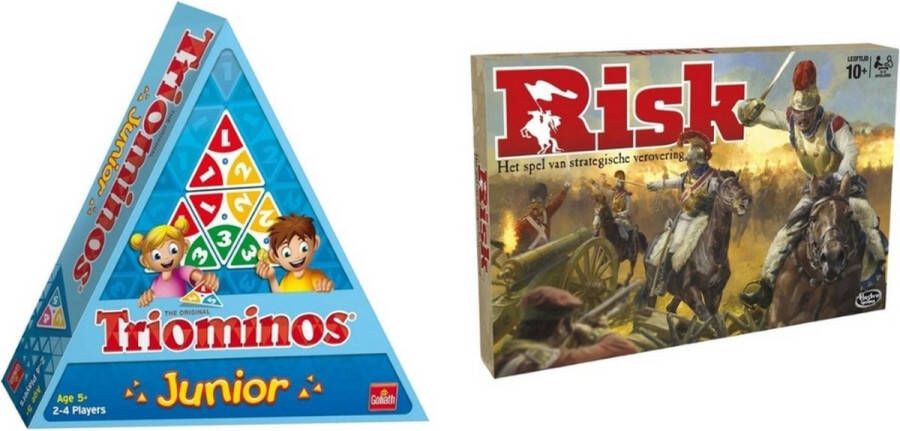 Hasbro Spellenbundel 2 Stuks Triominos Junior & Risk