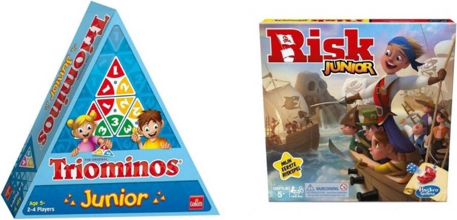 Hasbro Spellenbundel 2 Stuks Triominos Junior & Risk Junior