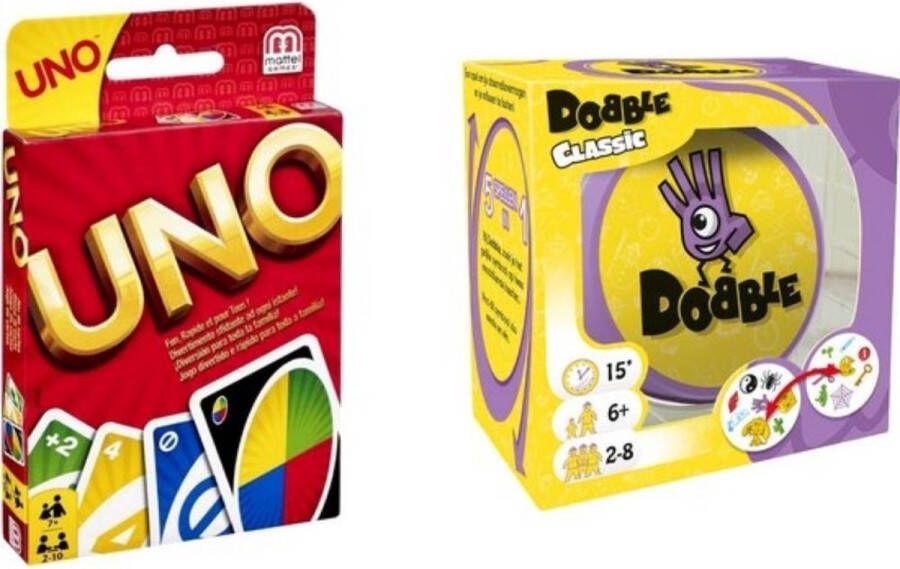 Hasbro Spellenbundel 2 Stuks UNO & Dobble Classic