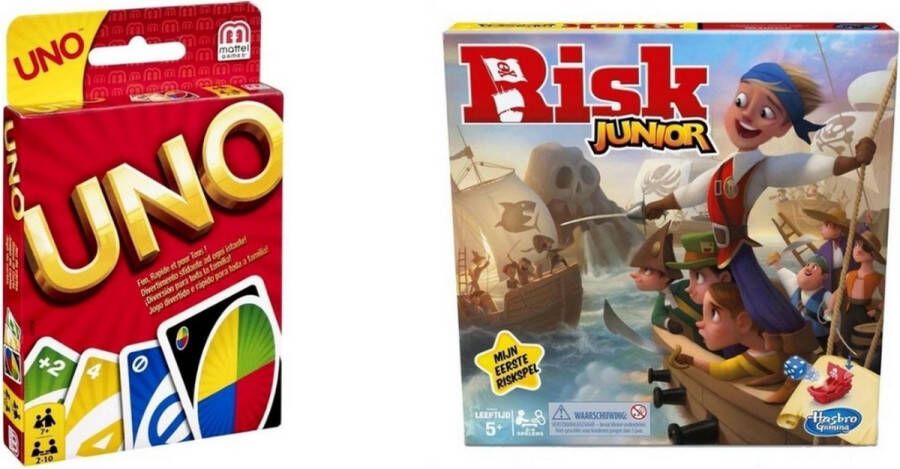 Hasbro Spellenbundel 2 Stuks Uno & Risk Junior