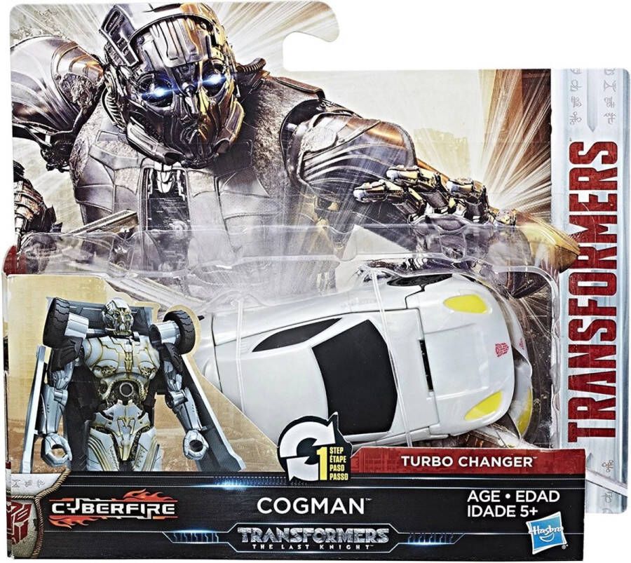 Hasbro Transformers The Last Knight 1-Step Turbo Changer Cyberfire Cogman C0884 C3133